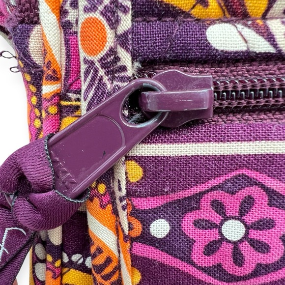 Vera Bradley Safari Sunset Crossbody Organizer Purse Wallet Boho Red Orange - Picture 4 of 12